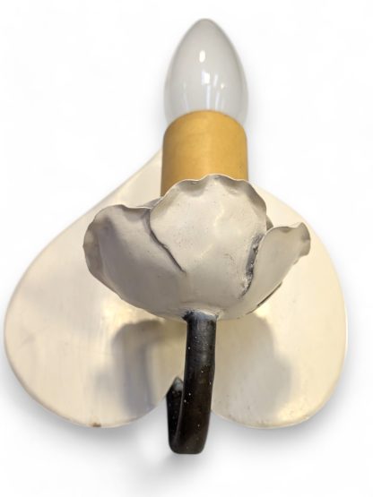 Vintage Spanish Revival Leaf and Rose Sconce - Image 3