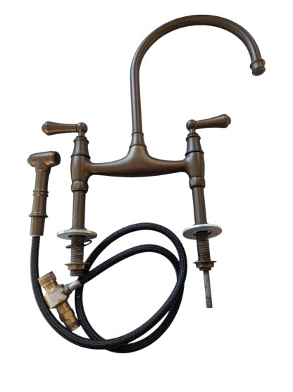 Perrin & Rowe English Bronze Georgian Era Bridge Faucet with Side Spray - Image 5