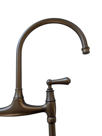 Perrin & Rowe English Bronze Georgian Era Bridge Faucet with Side Spray - Image 4