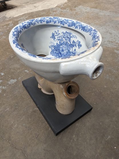 Victorian Blue Transfer-ware Toilet Bowl - Image 8