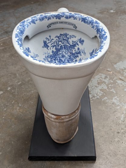 Victorian Blue Transfer-ware Toilet Bowl - Image 9