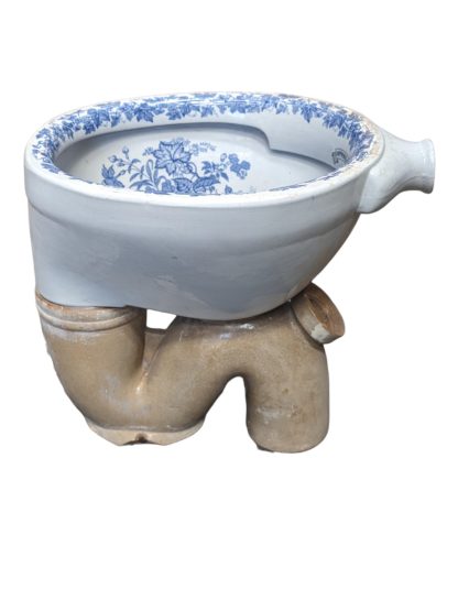 Victorian Blue Transfer-ware Toilet Bowl