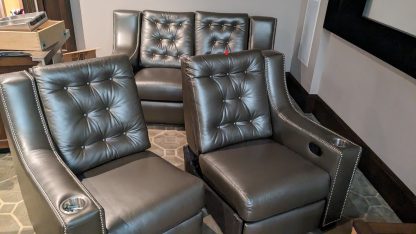 Leather Reclining Theater Seats - Image 3