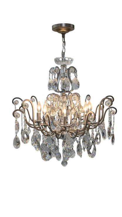 Pewter Finished Crystal Chandelier - Image 3