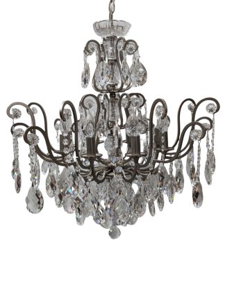 Pewter Finished Crystal Chandelier