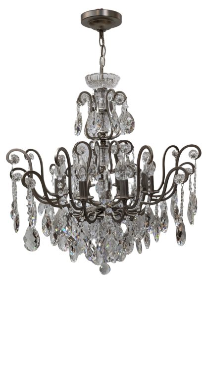 Pewter Finished Crystal Chandelier