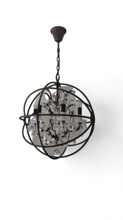 Iron and Crystal Sphere Chandelier From Elegant Lighting's Geneva Collection - Image 2