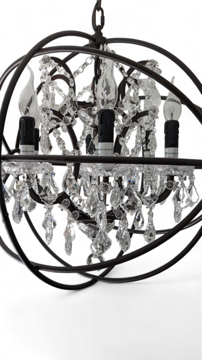 Iron and Crystal Sphere Chandelier From Elegant Lighting's Geneva Collection - Image 3