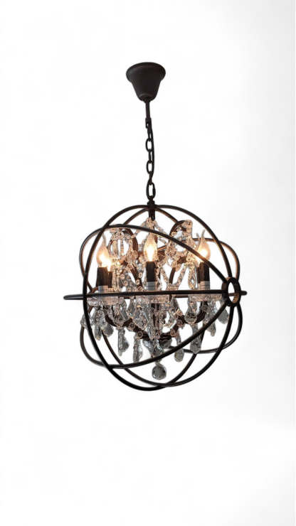 Iron and Crystal Sphere Chandelier From Elegant Lighting's Geneva Collection - Image 4