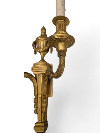 Gilt Brass Flaming Urn Sconce - Image 7