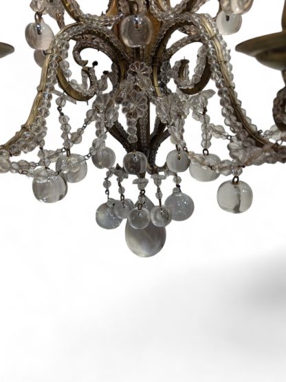 Gilt Brass and Apple-Drop Crystal Chandelier Sconce - Image 10