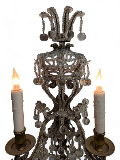 Gilt Brass and Apple-Drop Crystal Chandelier Sconce - Image 12