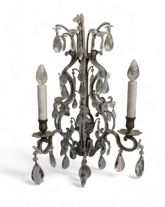 Gilt Brass and Crystal Chandelier Sconce