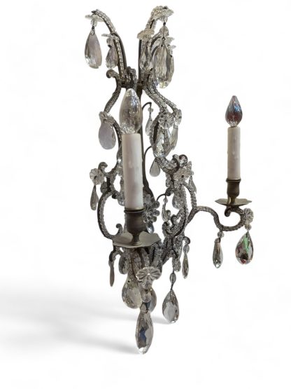 Gilt Brass and Crystal Chandelier Sconce - Image 5