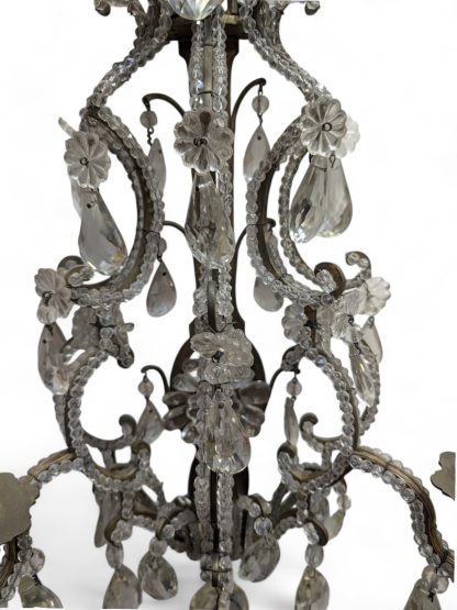 Gilt Brass and Crystal Chandelier Sconce - Image 8