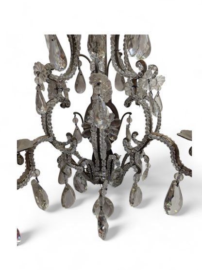 Gilt Brass and Crystal Chandelier Sconce - Image 10