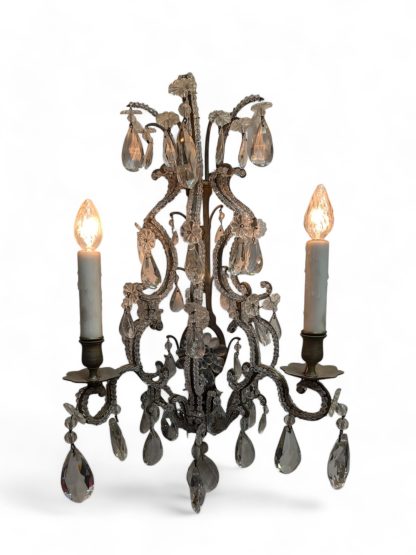 Gilt Brass and Crystal Chandelier Sconce - Image 3