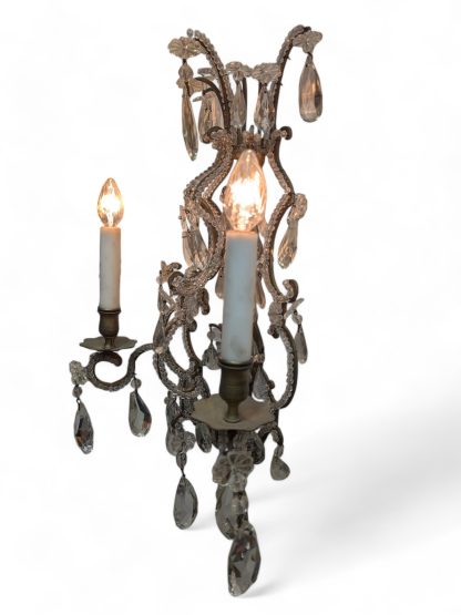 Gilt Brass and Crystal Chandelier Sconce - Image 7