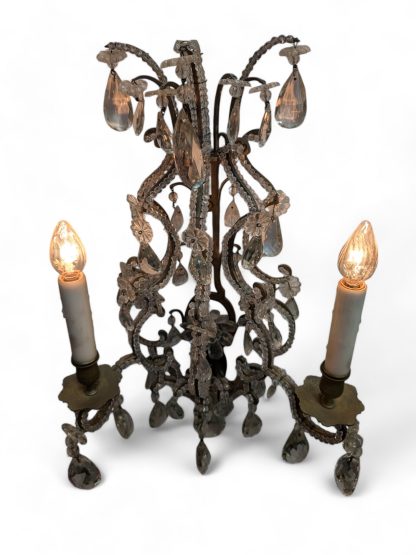 Gilt Brass and Crystal Chandelier Sconce - Image 9