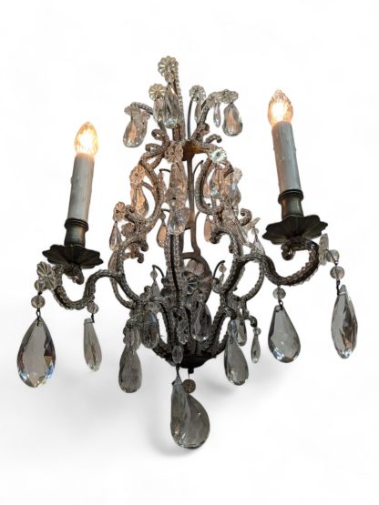 Gilt Brass and Crystal Chandelier Sconce - Image 6