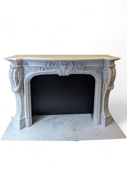 Louis XV Style Marble Fireplace Surround - Image 12