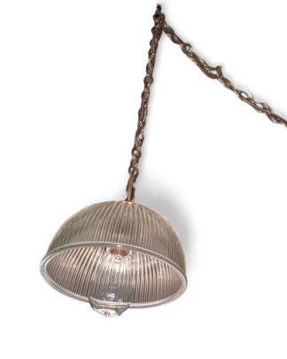 Vintage Holophane Glass Ceiling Pendant