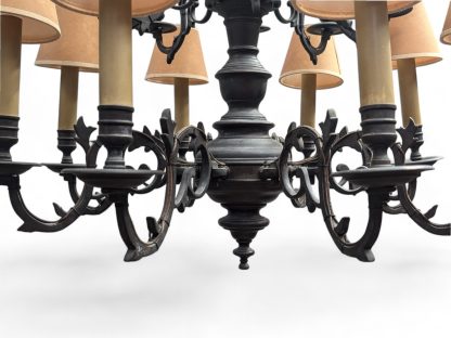 2-Tiered Dark Bronze Dutch Colonial Chandelier - Image 6