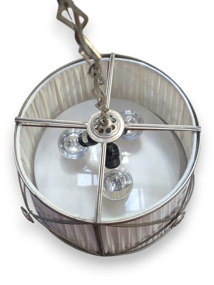 Nickel Plated Brass Drum Pendant Light - Image 3